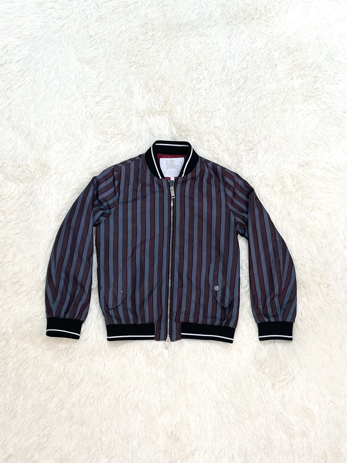 Burberry Burberry Striped Bomber Jacket In Multicolor Viscose Size S / US 4 / IT 40 - 1 Thumbnail