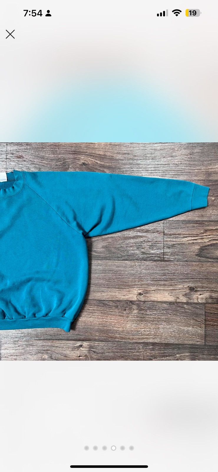 Fruit Of The Loom Vintage 1990s Raglan turquoise crewneck very boxy TTS XL Size US XL / EU 56 / 4 - 2 Thumbnail