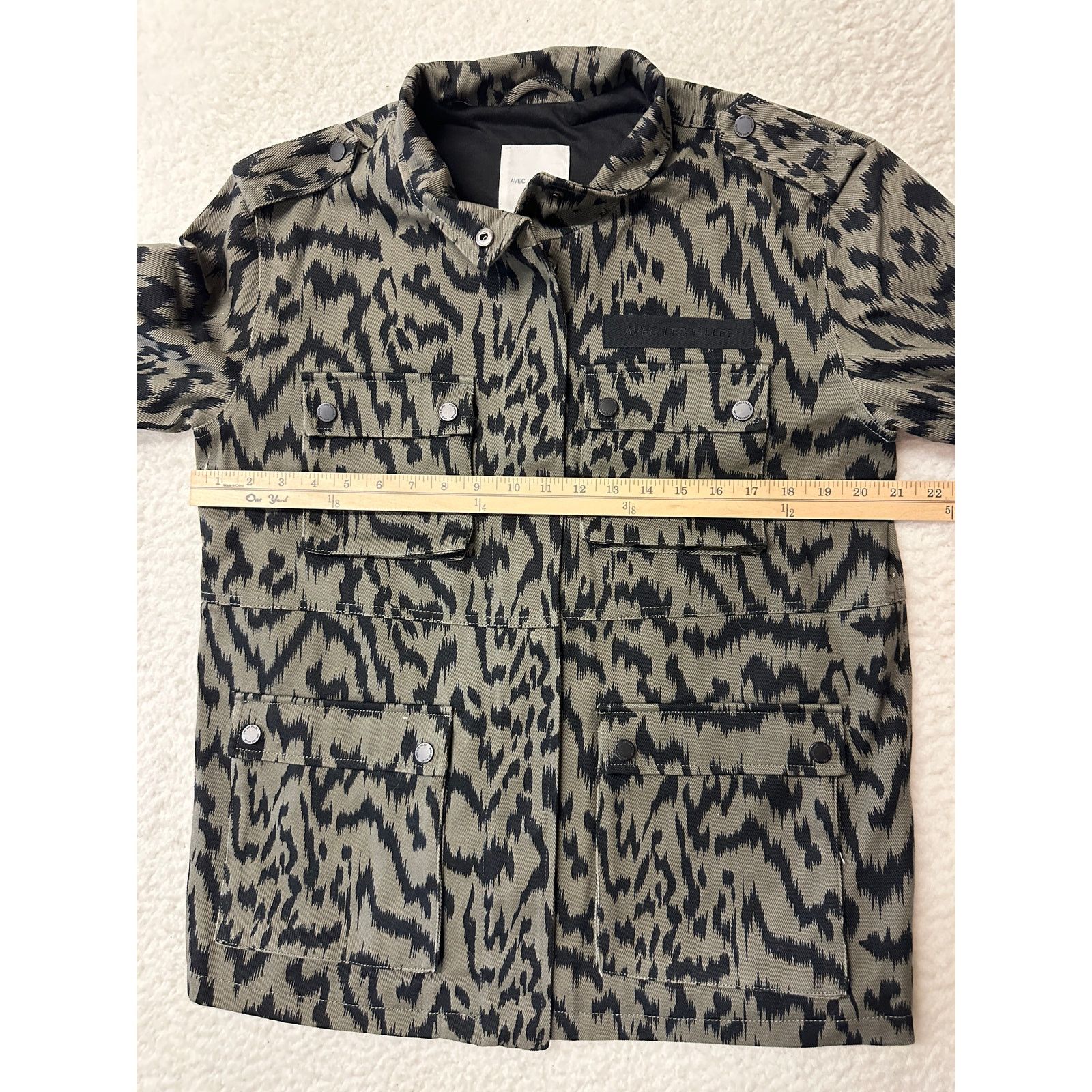 Other Avec Les Filles Cotton Cargo Jacket Medium Olive Zebra Size M / US 6-8 / IT 42-44 - 4 Thumbnail