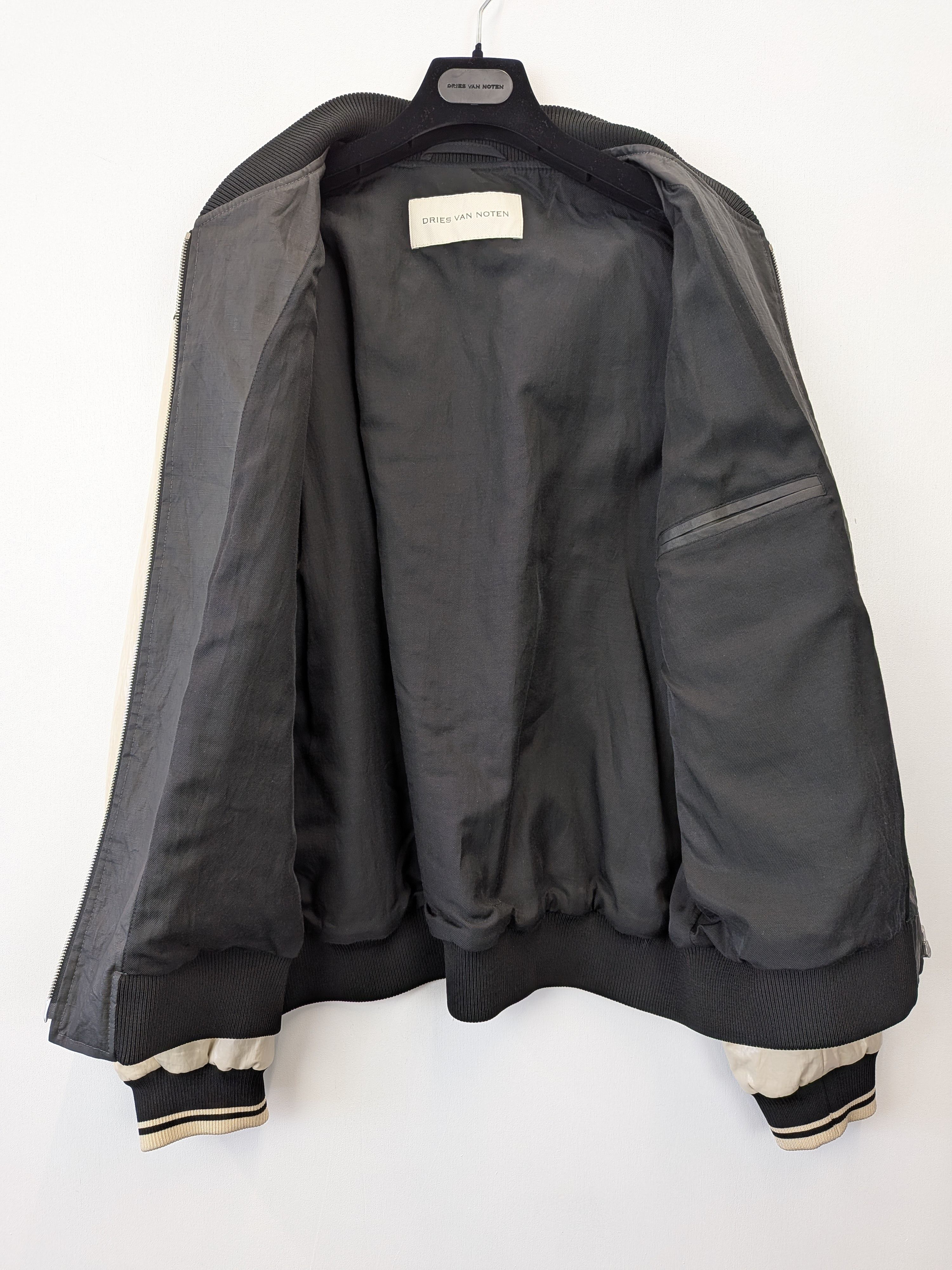 Dries Van Noten Dries Van Noten Volker Bomber Jacket Black Cream Large Size US L / EU 52-54 / 3 - 4 Thumbnail