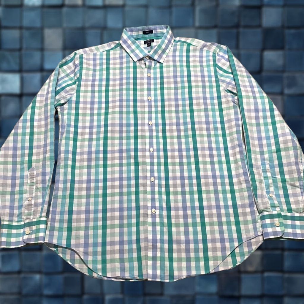 J.Crew J.CREW Mens XL Shirt Multicolor Plaid L/S Button-Front Slim Performance Size US XL / EU 56 / 4 - 1 Thumbnail