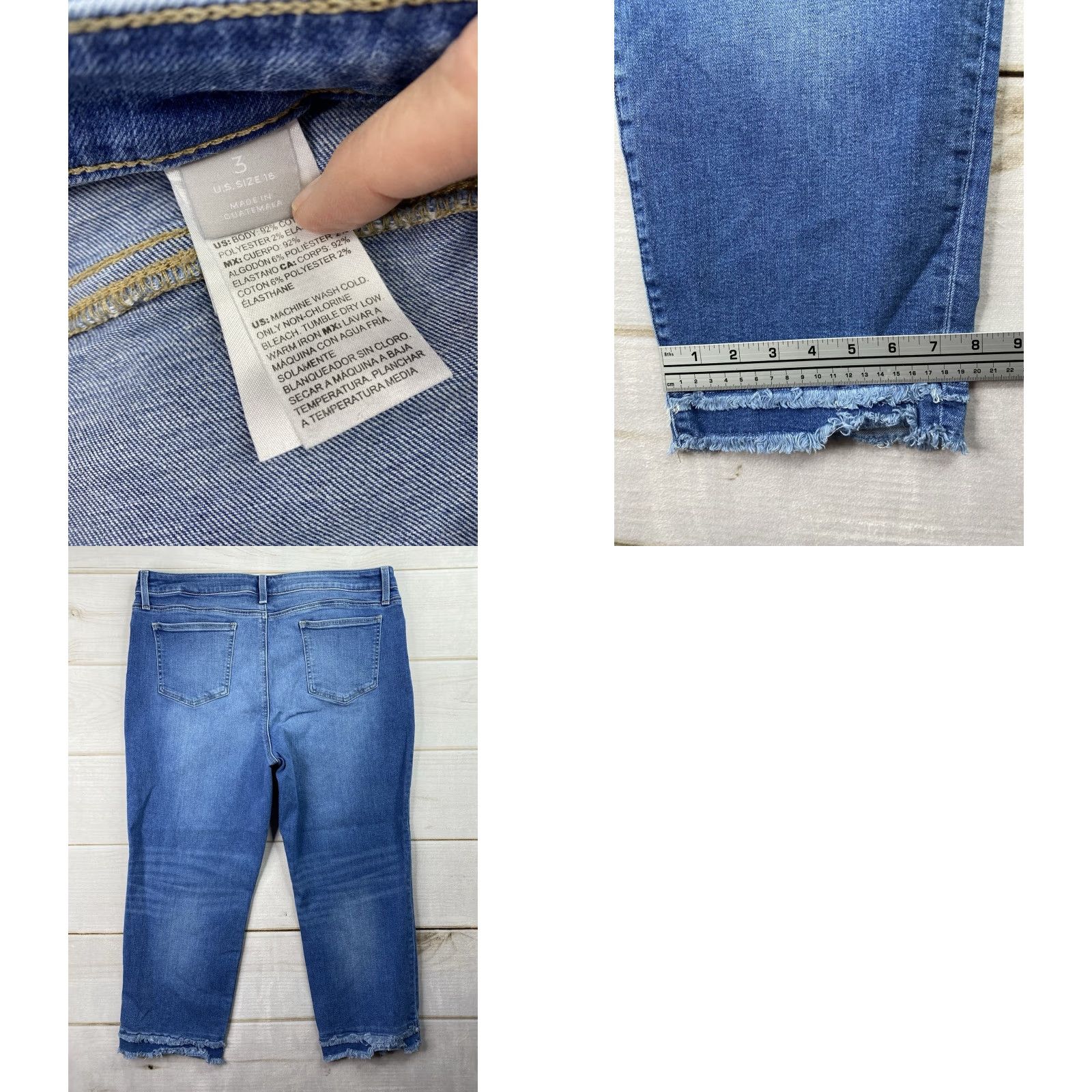 Vintage Chico's Jeans Cropped Slim Leg High Rise Blue Denim 16 Slimming Pockets 5-Pocket Womens Boys Girls Vintage No Size 38" / US 16 / IT 52 - 8 Thumbnail