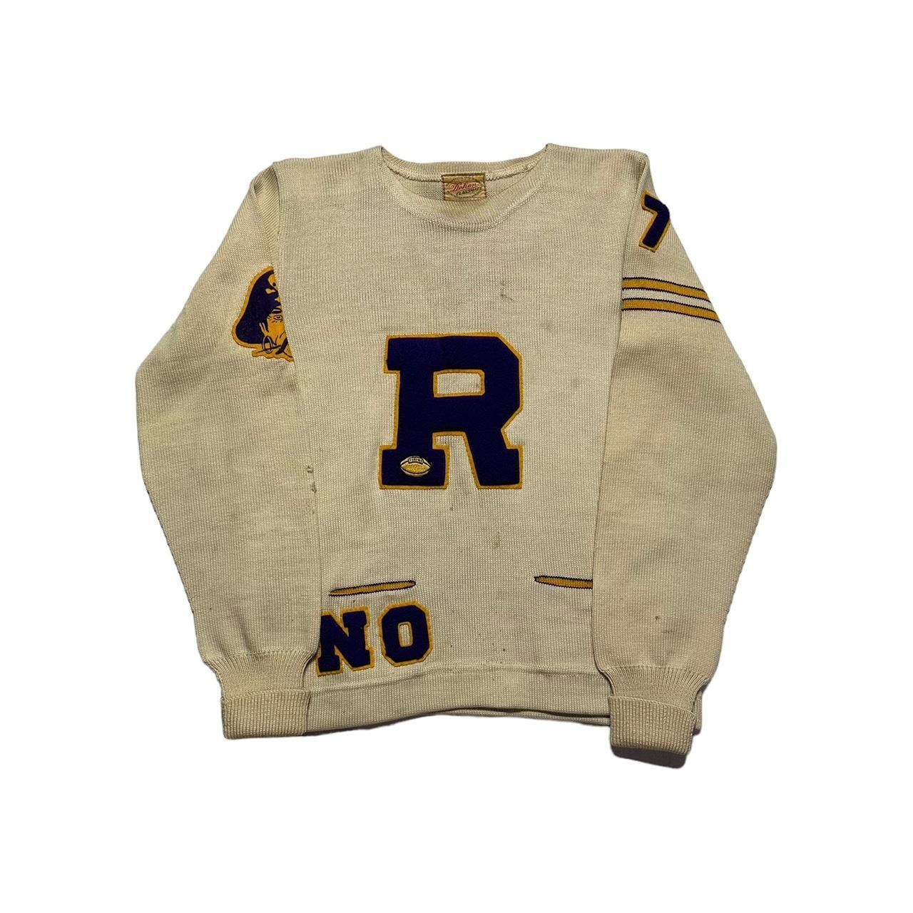 Hanes × Vintage Vintage 1940’s Varsity Football R Sweater Size US XS / EU 42 / 0 - 1 Thumbnail