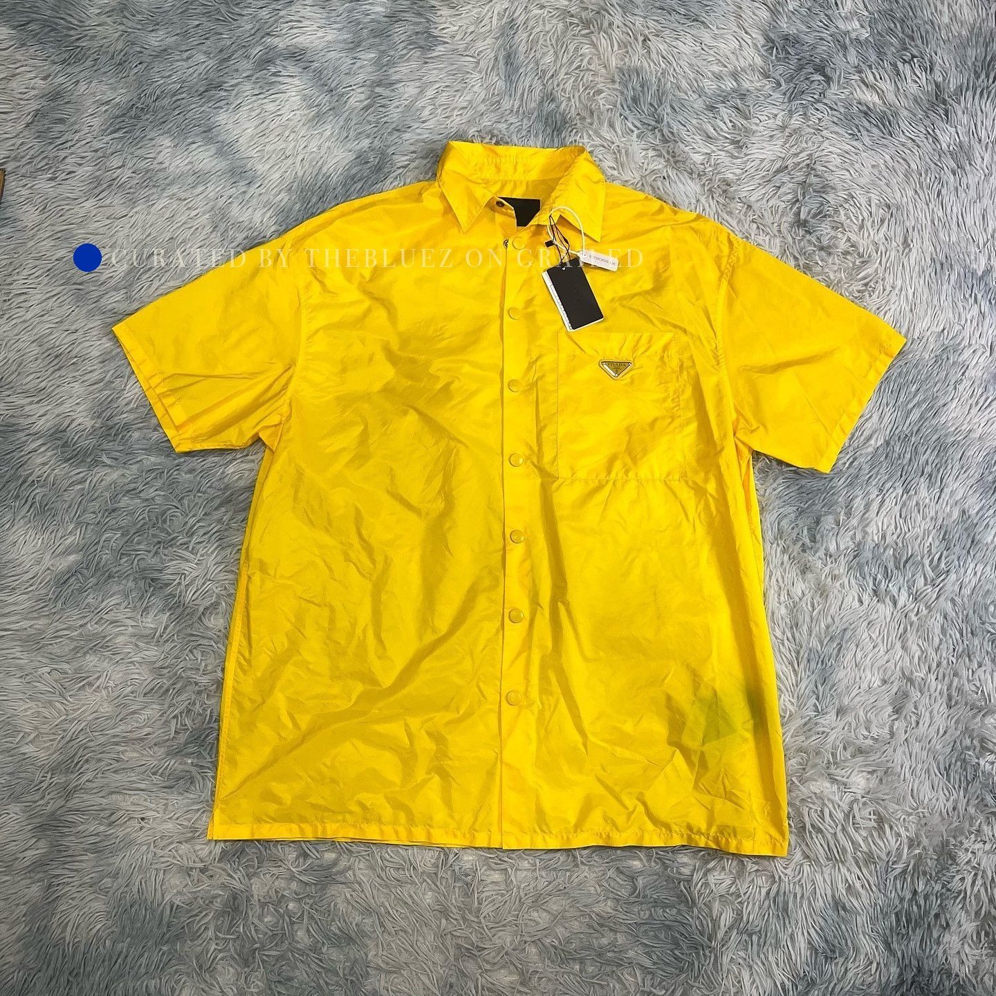 Prada Re-Nylon Logo Short Sleeve Shirt in Yellow Size US L / EU 52-54 / 3 - 1 Thumbnail