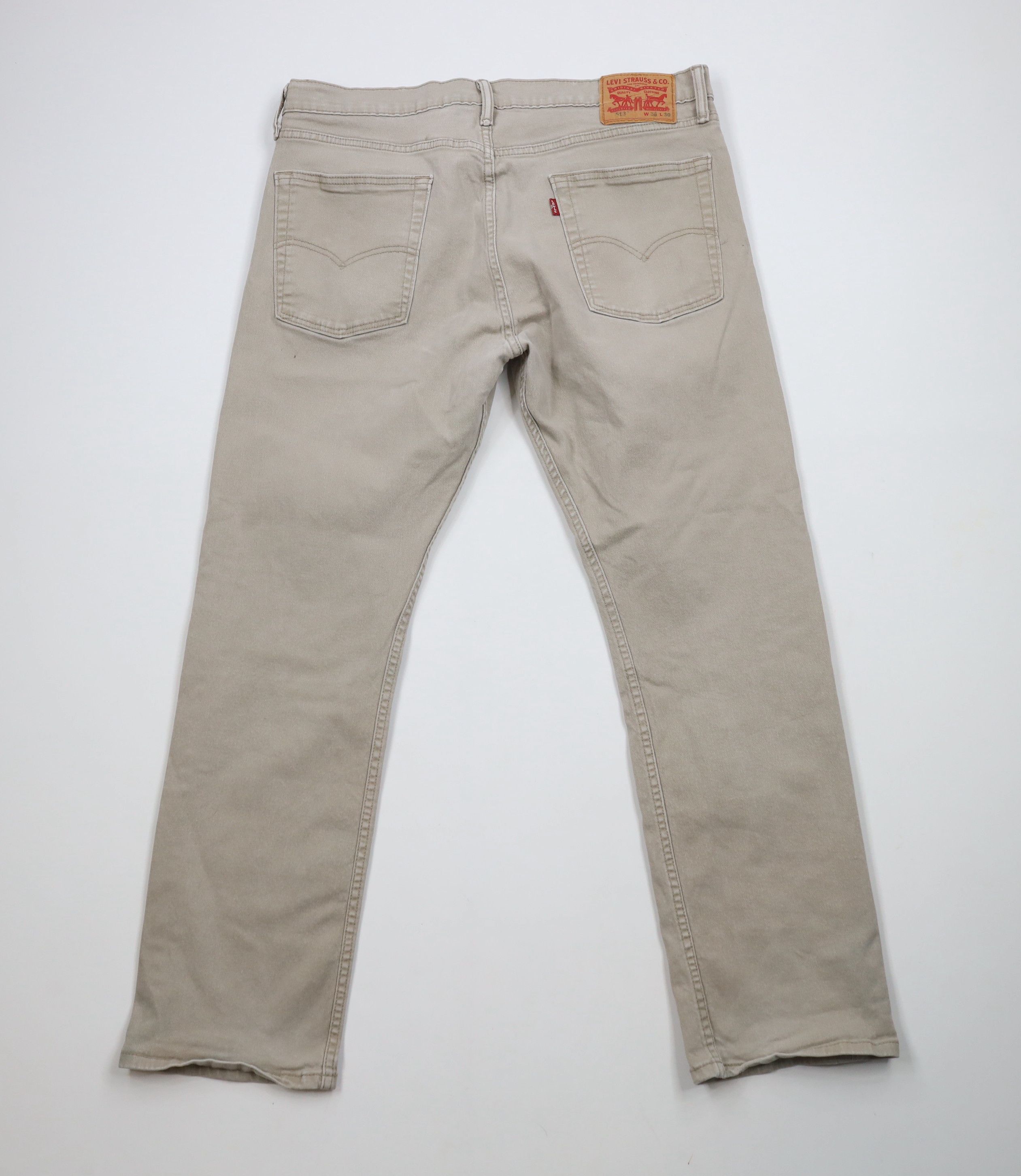 Levi's × Vintage Vintage Y2K Levis 513 Slim Fit Straight Leg Jeans Beige Size US 36 / EU 52 - 10 Thumbnail
