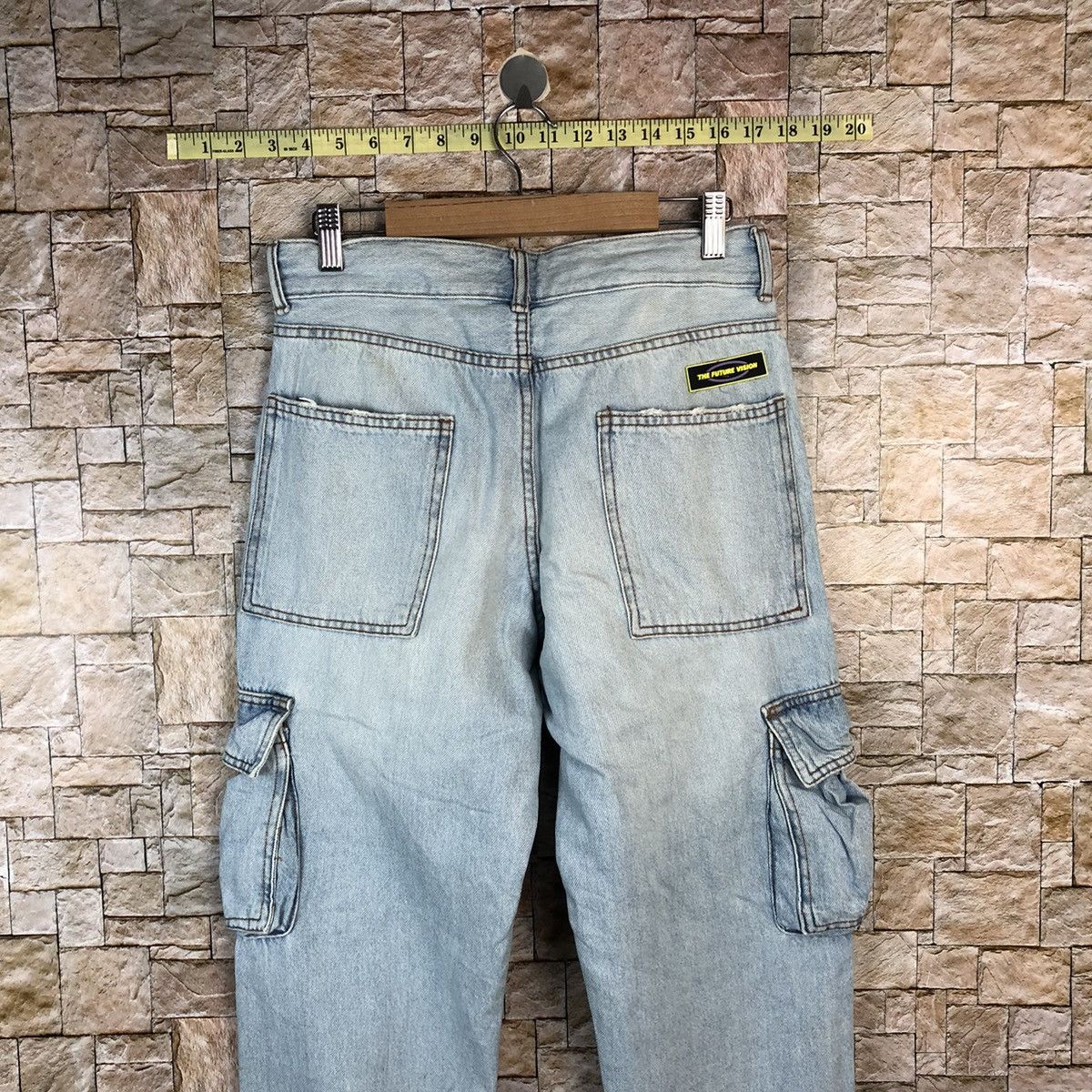 Faded Glory Bershka Blue Cargo Multipocket Joggers Pants #A1173 Size US 28 / EU 44 - 17 Thumbnail