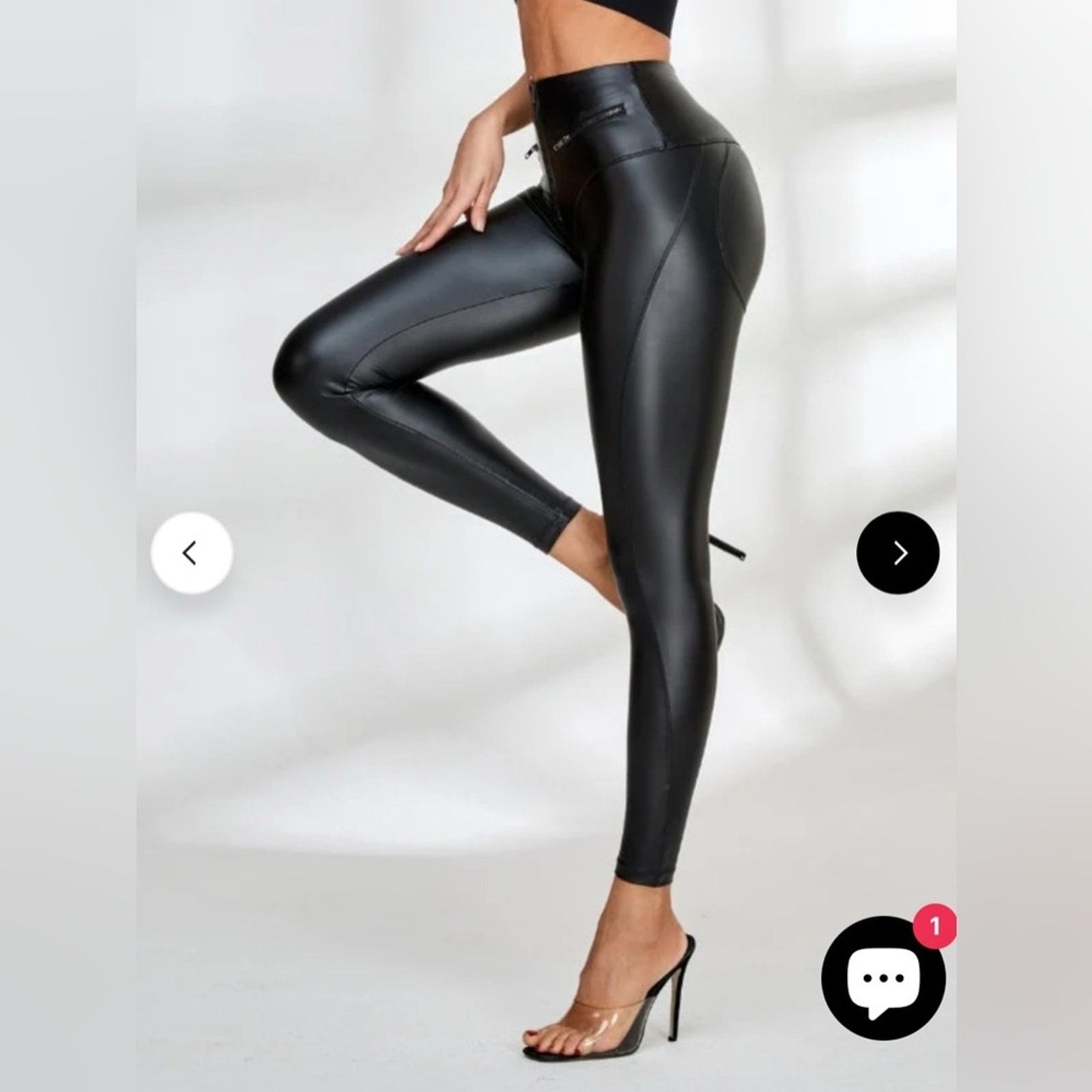 Other Black High-Waisted Faux Leather Pants Size 25" / US 0 / IT 36 - 3 Thumbnail