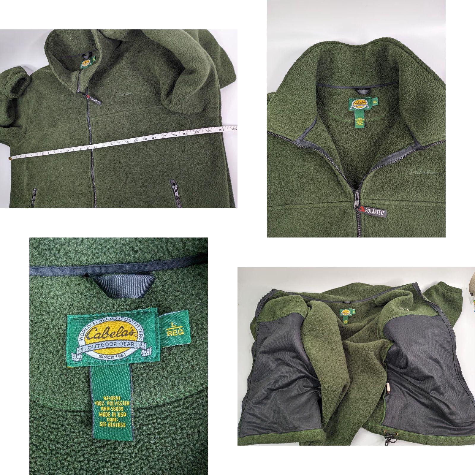 Vintage VINTAGE Cabela's Jacket Men Large Green Polartec Fleece Full Zip Outdoors USA Jacket Size US L / EU 52-54 / 3 - 8 Thumbnail