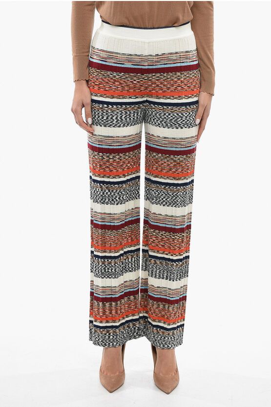 Missoni og1mm0724 Wool Blend Pleated Trousers in Multicolor Size 28" / US 6 / IT 42 - 1 Thumbnail