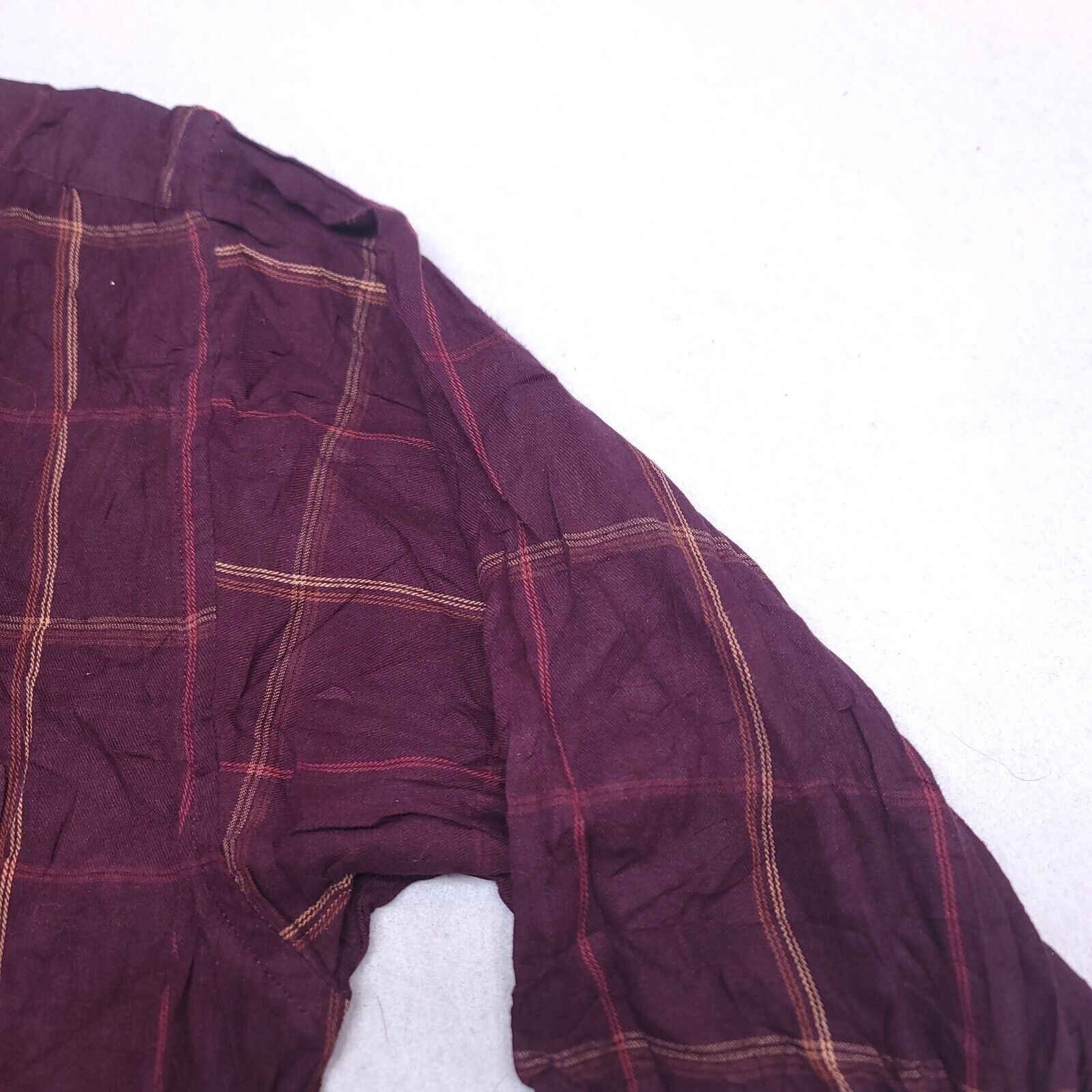 Haggar Haggar Windowpane Flannel Shirt Mens Size Large Maroon Brown Size US L / EU 52-54 / 3 - 5 Thumbnail