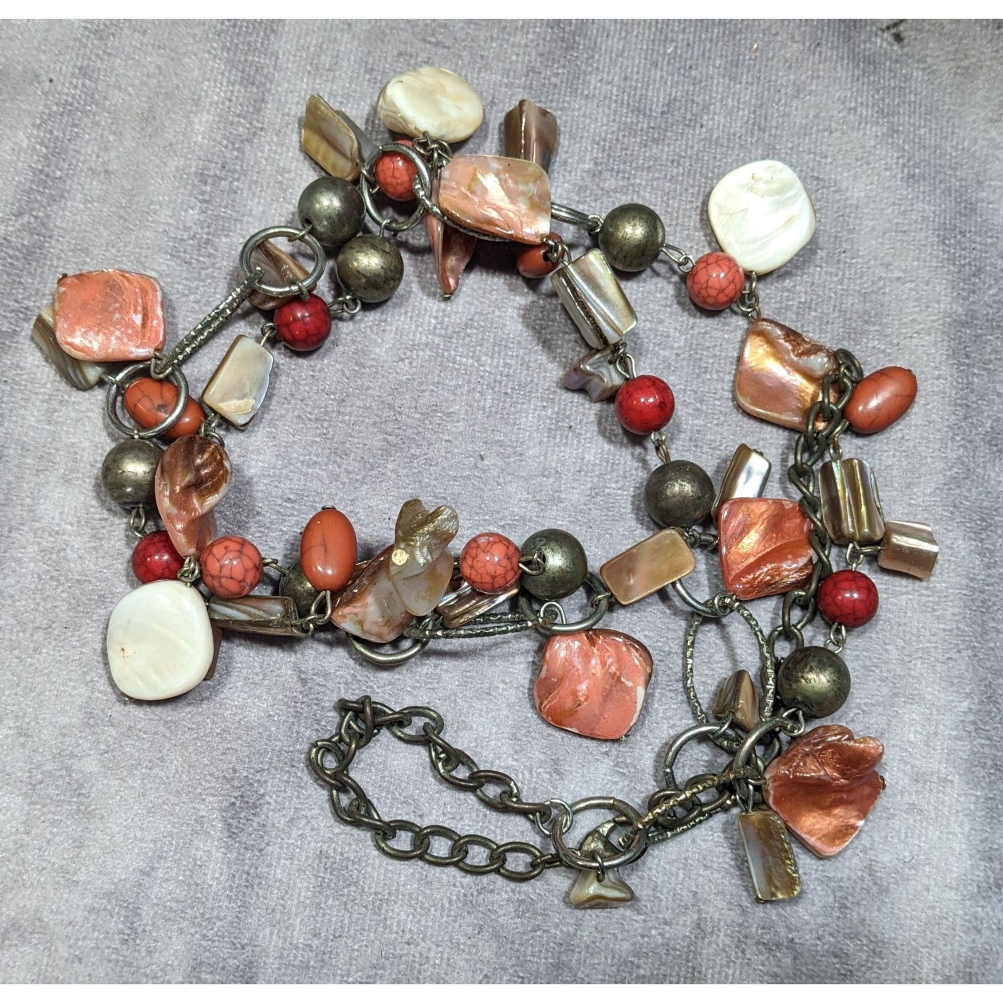 Other Vintage Mermaidcore Metal, Stone, And Pink Shell Chip Beaded Size ONE SIZE - 5 Thumbnail