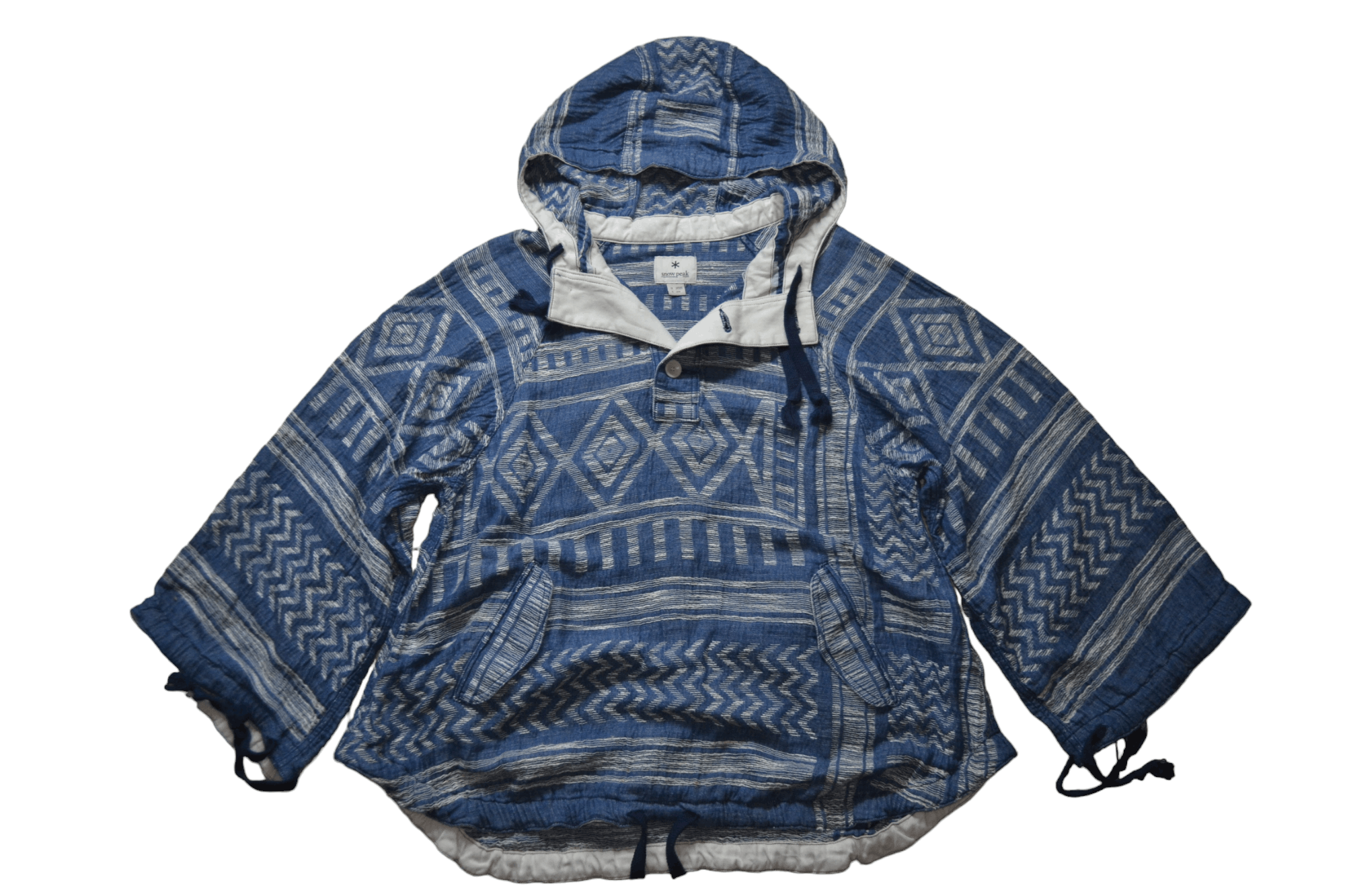 Image of Snow Peak Indigo Stole Pattern Poncho（Sh-15Sw402）, Women's