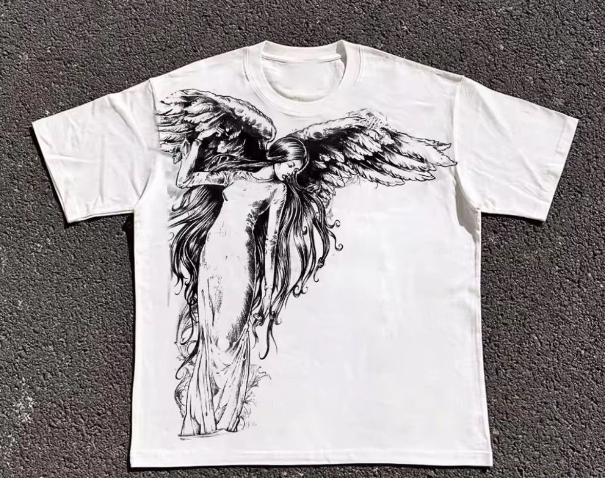 Other Street Classic Y2K Punk Gothic Style Angle White T-Shirt Size US L / EU 52-54 / 3 - 1 Thumbnail