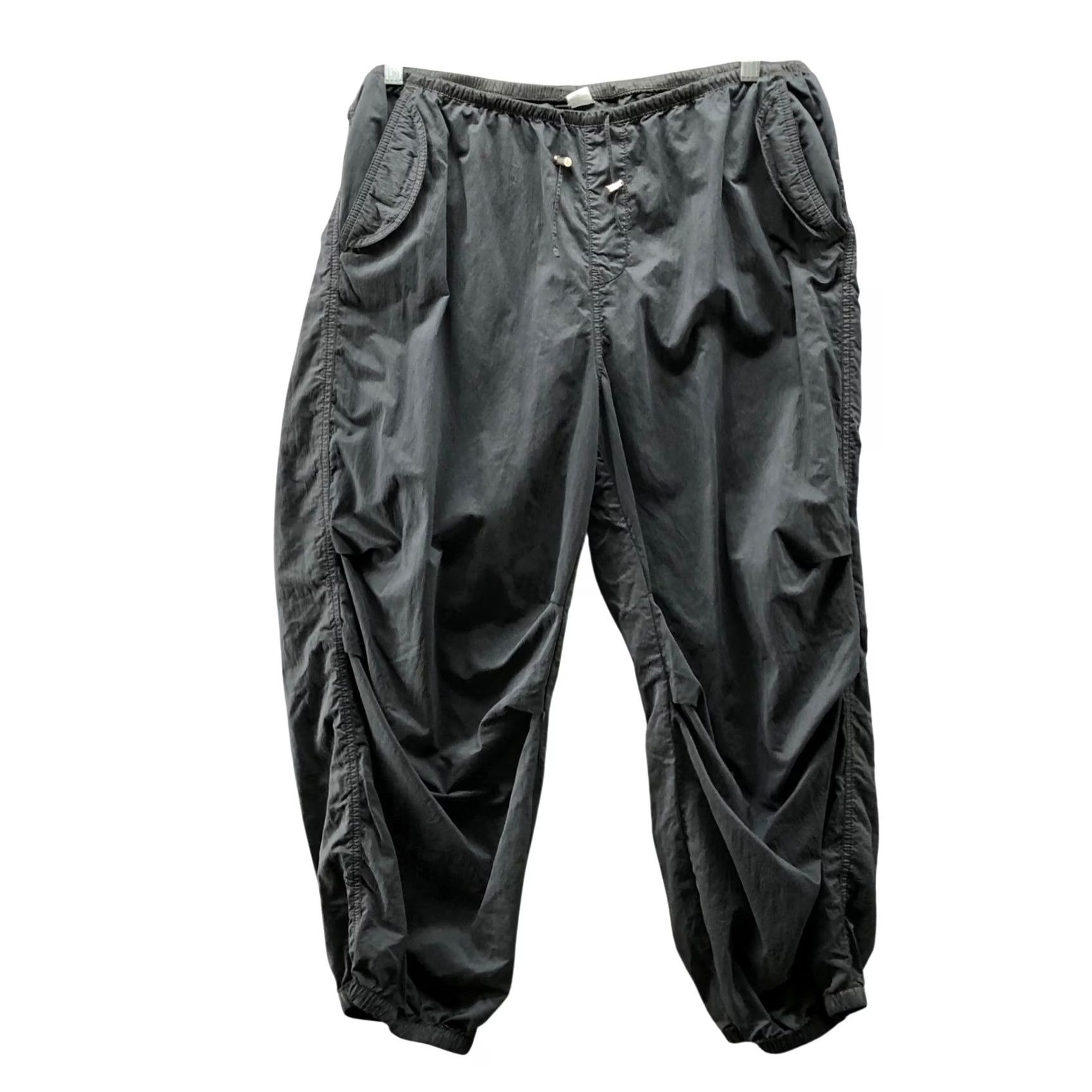 H&M H&M Divided Parachute Cargo Jogger Pants Mens L Black Pull On Nylon Blend Size US 33 - 2 Thumbnail