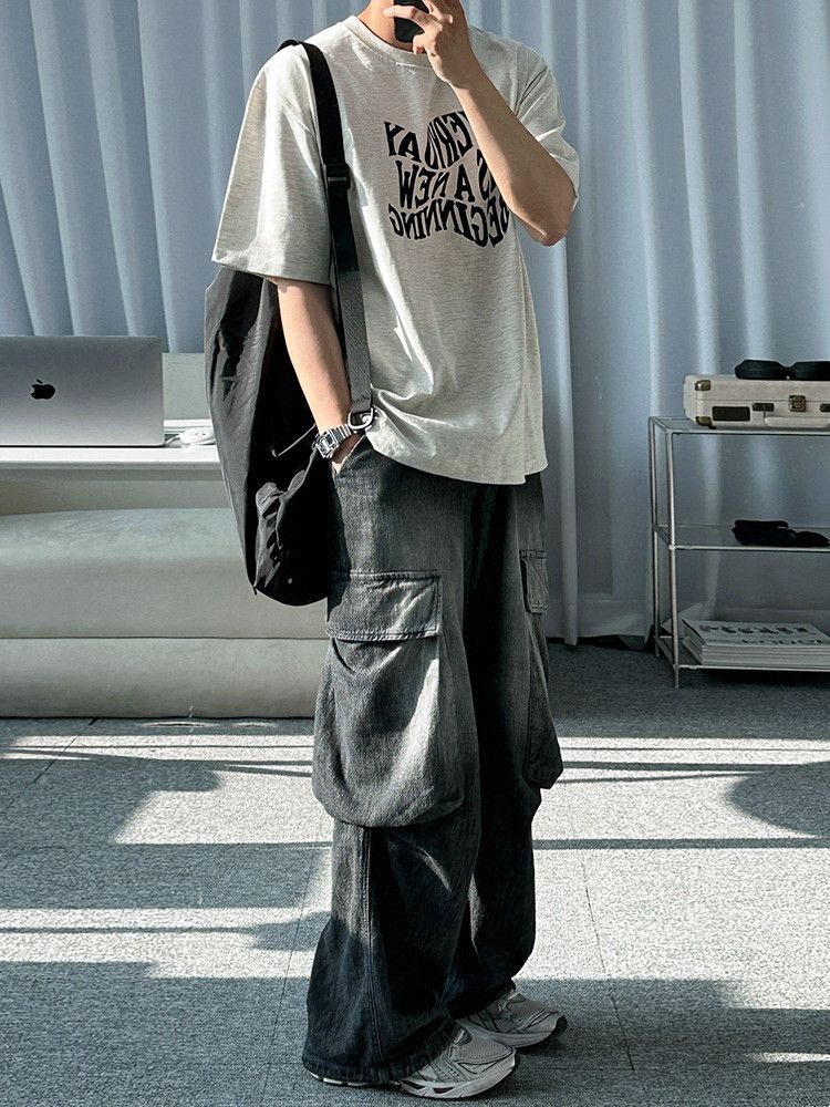 Japanese Brand × Jean Retro high street loose wide leg casual jeans Size US 34 / EU 50 - 2 Thumbnail