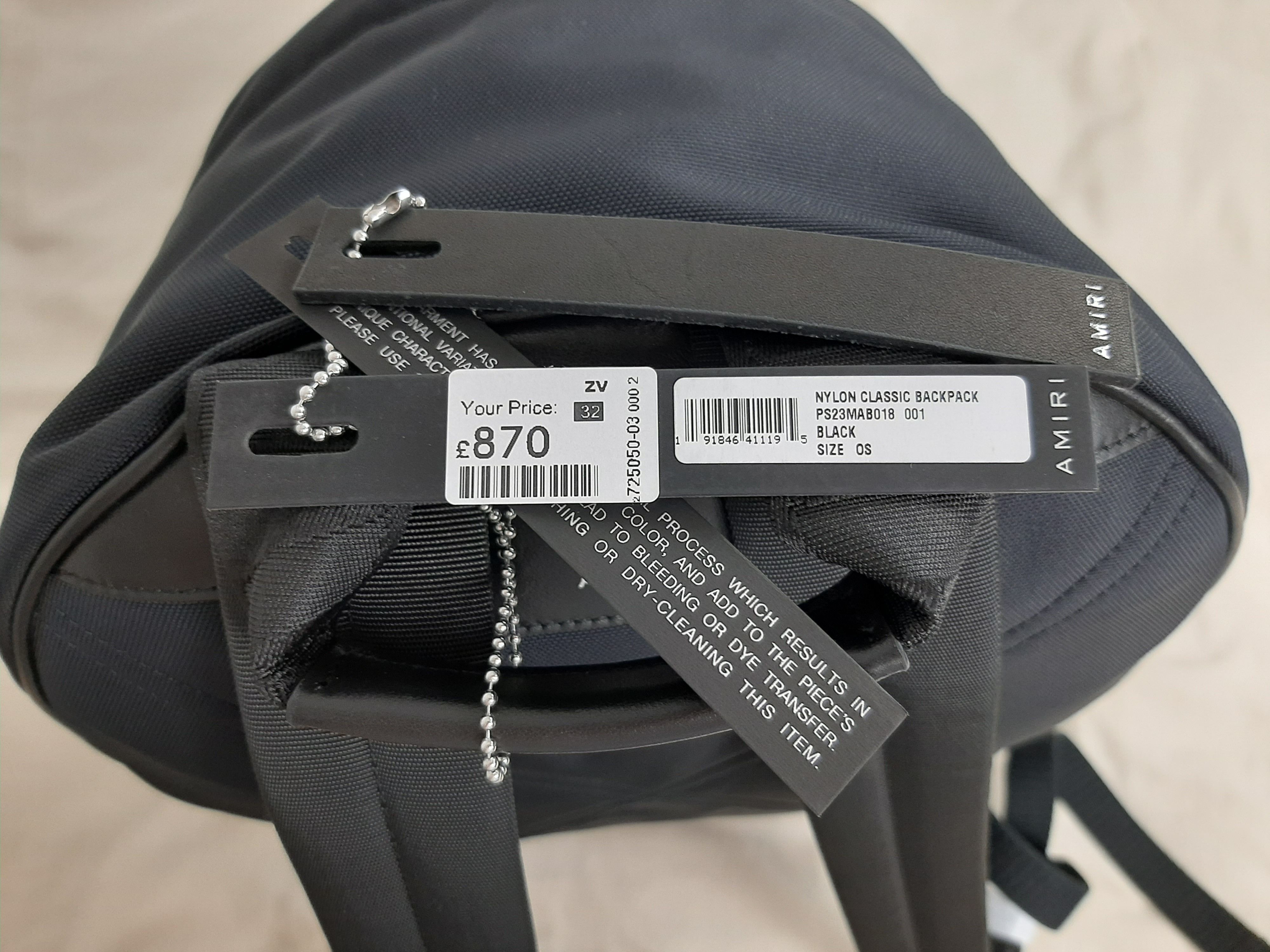 Amiri Amiri Classic Nylon Backpack Black Men's One Size Size ONE SIZE - 10 Thumbnail