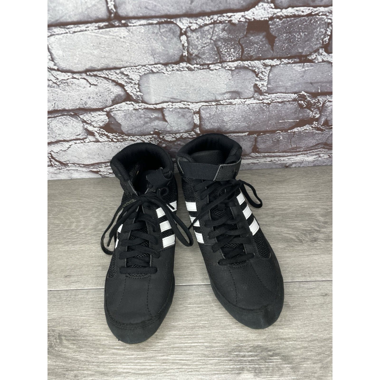 Adidas Adidas Wrestling Sneakers Shoes Black Lace Up Hook Loop Stra Size US 6 / EU 39 - 14 Thumbnail