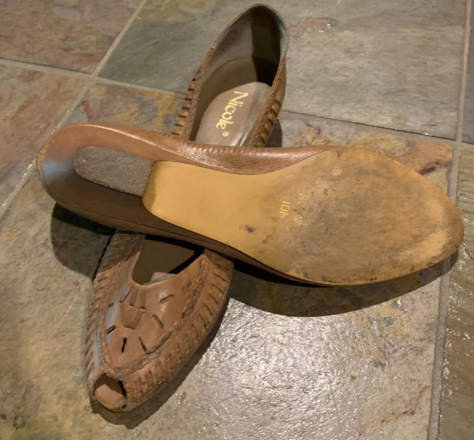 Nicole Club VINTAGE NICOLE Womens 10M Brown Slip-on Low Heel Shoes (S613 Size US 10 / IT 40 - 7 Thumbnail