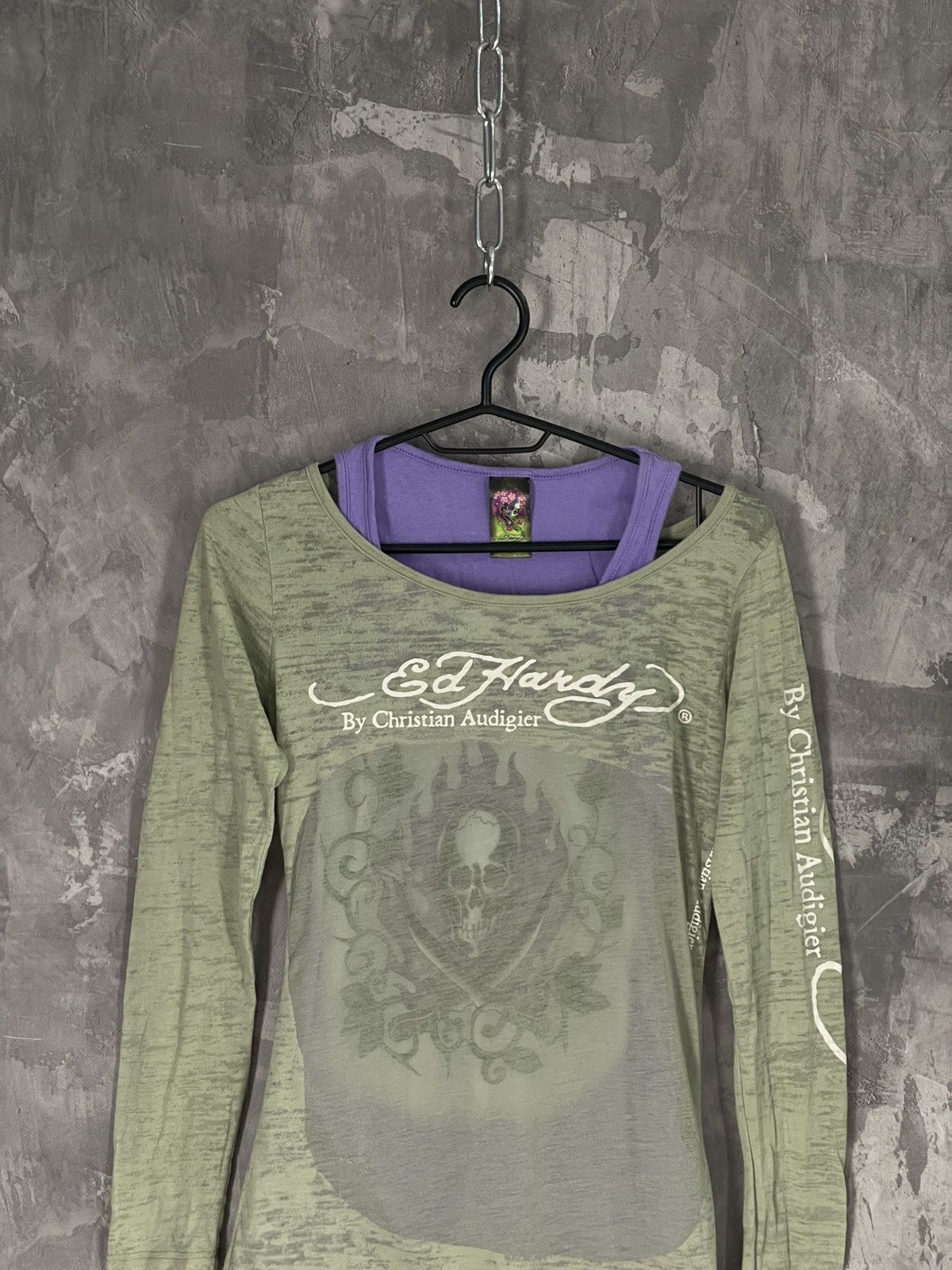 Christian Audigier × Ed Hardy × Hysteric Glamour Ed Hardy long sleeve mesh print t-shirt woman's Size M / US 6-8 / IT 42-44 - 3 Thumbnail