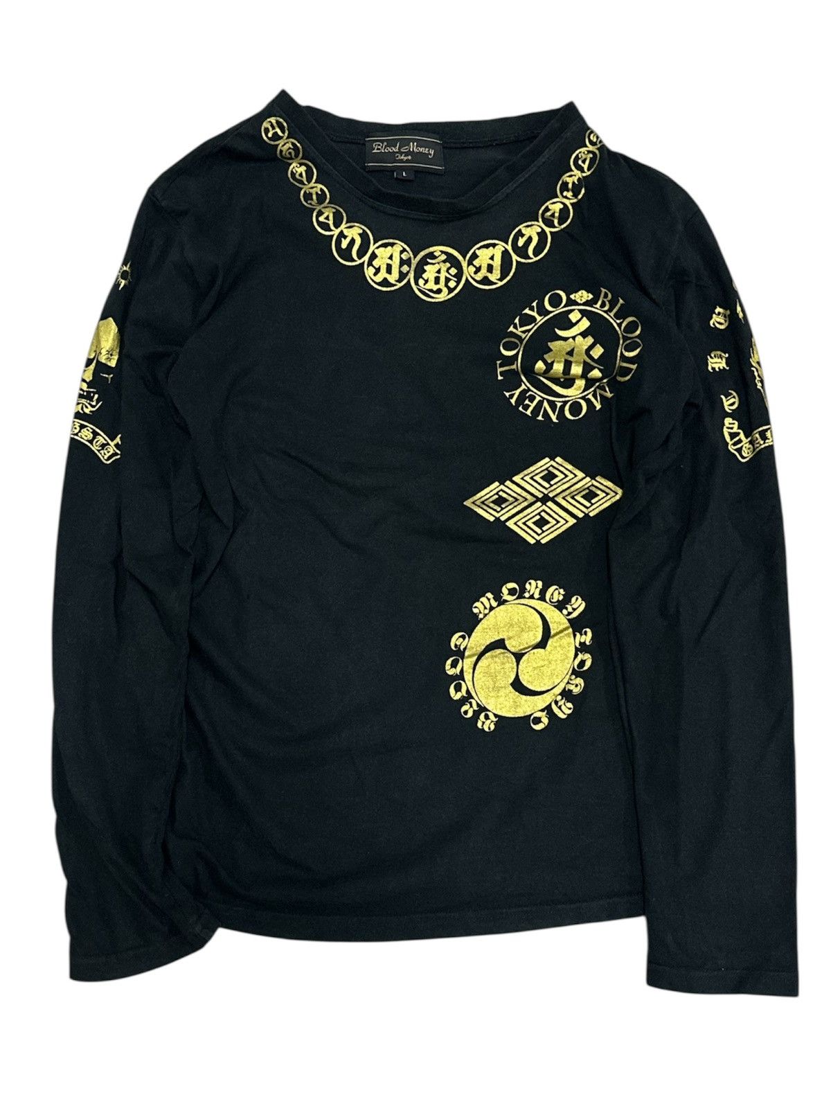 Japanese Brand Japanese Blood Money Tokyo Chrome / Gold Tattoo T-shirt Size US L / EU 52-54 / 3 - 2 Thumbnail