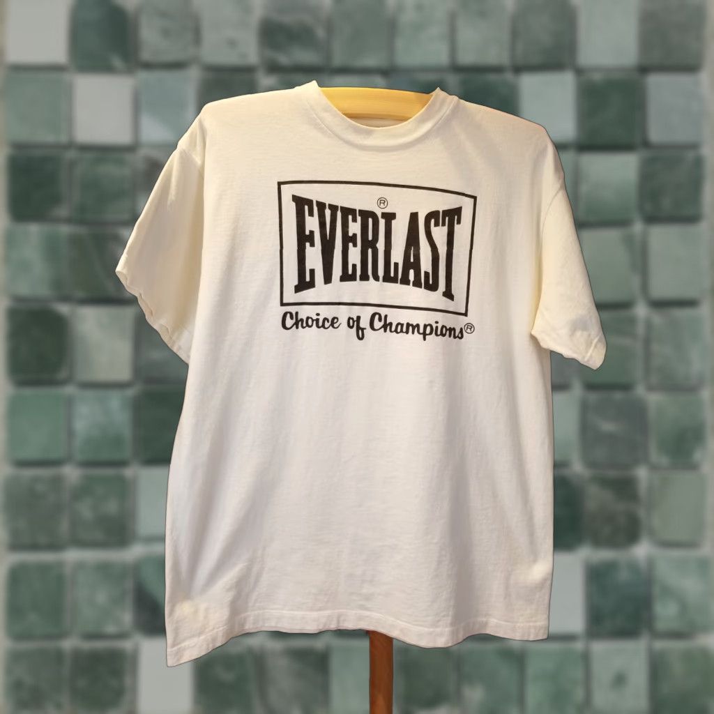 Everlast VINTAGE Everlast CHOICE OF CHAMPION T-SHIRT White Cotton Crew Neck Short Sleeve SZ Large Mens 1980s 90s Logo Pockets Gym Cotton T-Shirt Size US L / EU 52-54 / 3 - 1 Thumbnail
