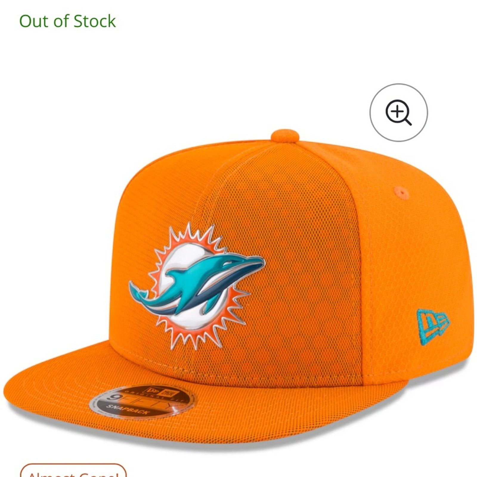 New Era Miami Dolphins New Era Orange Color Rush 9FIFTY Snapback Hat Size ONE SIZE - 1 Thumbnail