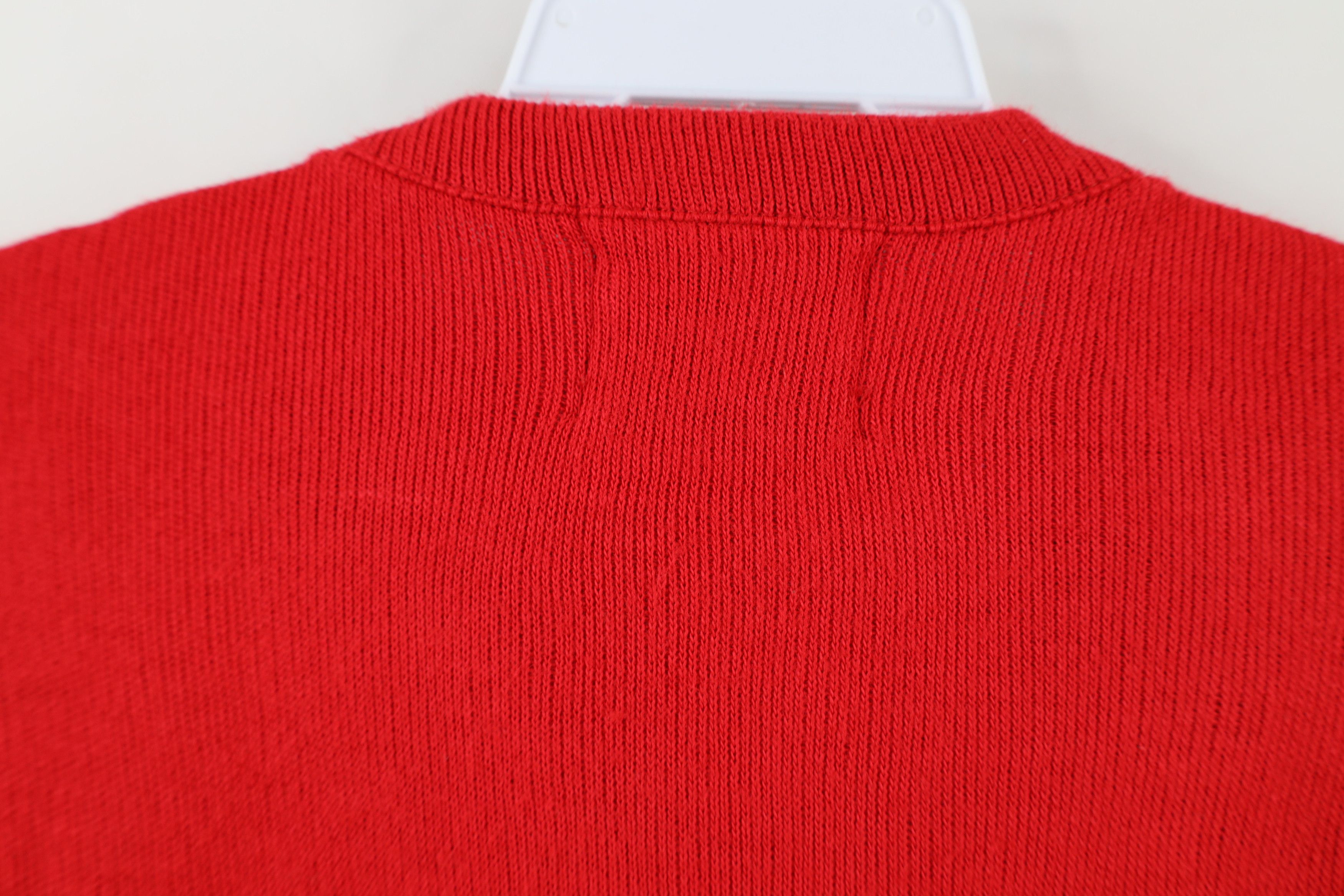 Vintage Vintage 70s Streetwear Blank Knit Sweater Vest Red USA Size US M / EU 48-50 / 2 - 9 Thumbnail