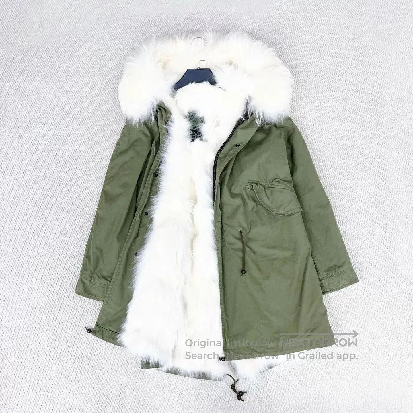Other Military Green Mink Collar Cotton Coat. Size XS / US 0-2 / IT 36-38 - 5 Thumbnail