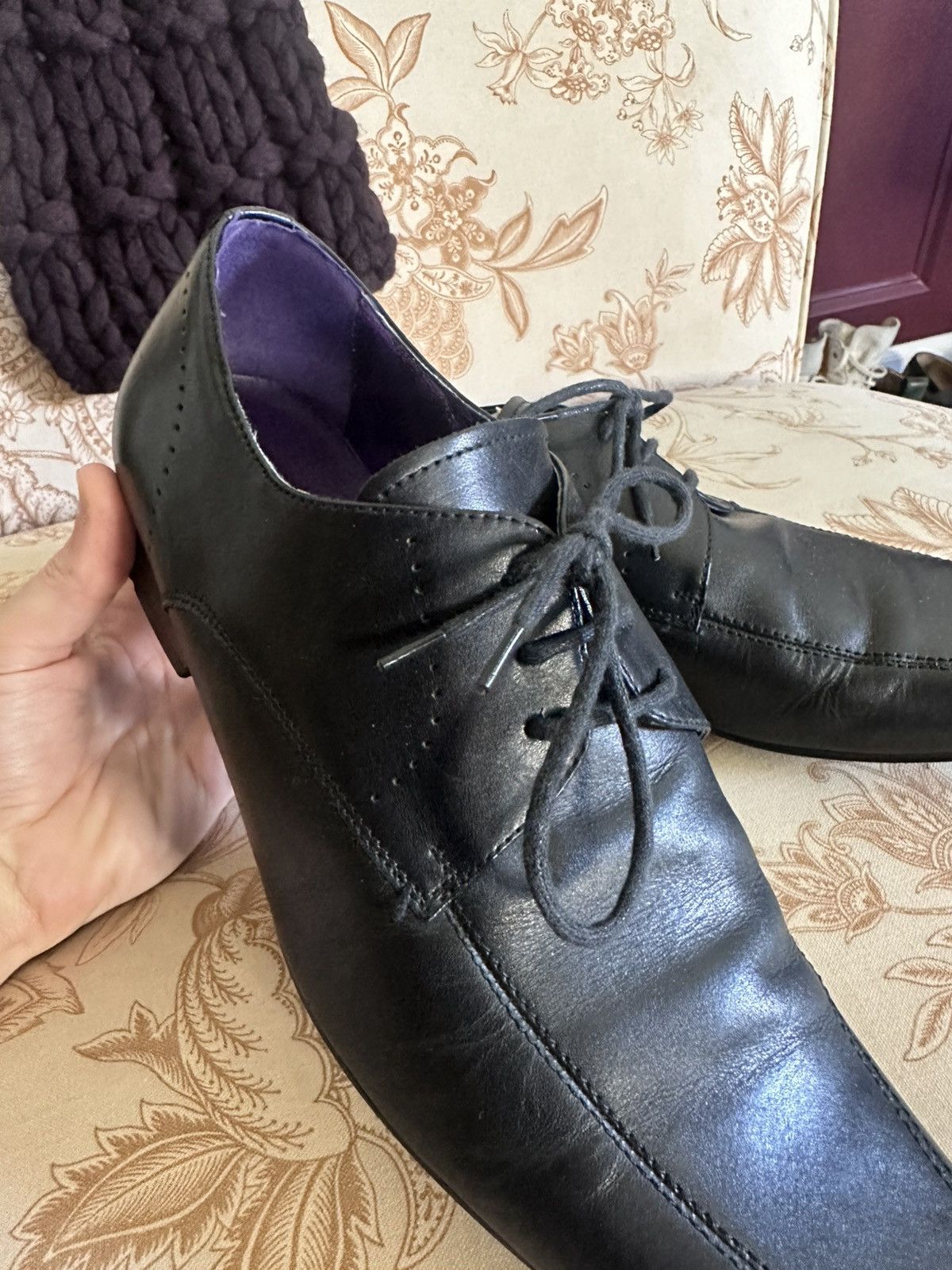 Kurt Geiger Squire square toe black leather derby shoes Size US 9 / EU 42 - 7 Thumbnail