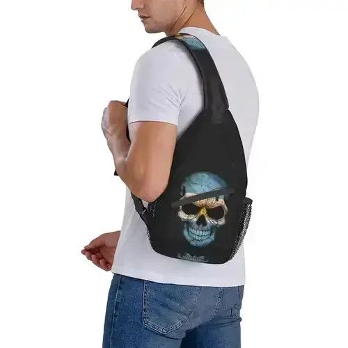 Other Printed Skull Head Sling Backpack Size ONE SIZE - 2 Thumbnail