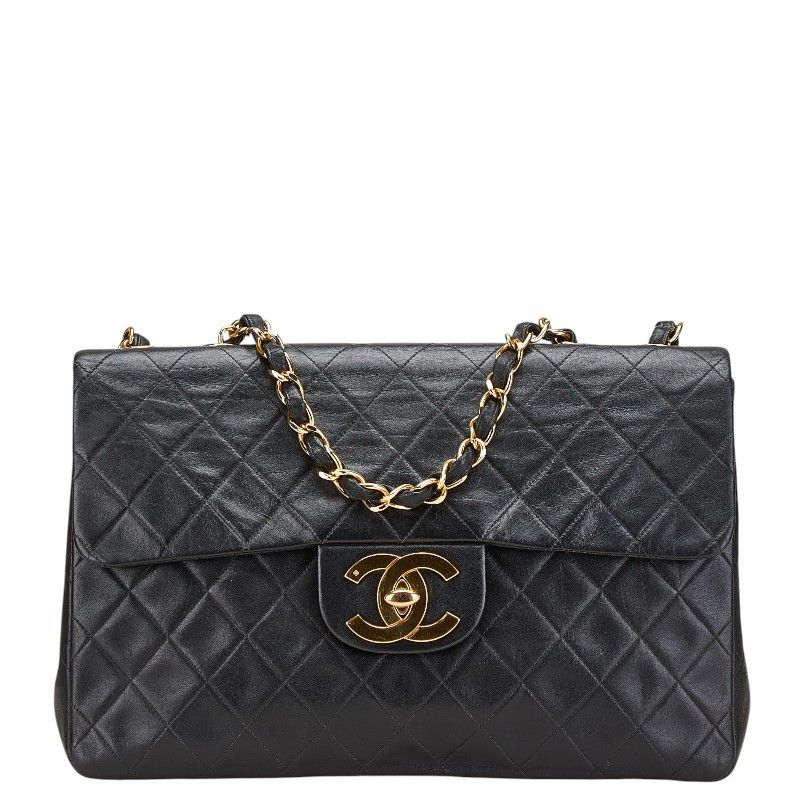 Chanel Chanel Coco Mark Deauville Matelasse Leather Shoulder Bag Leather Crossbody Bag in Black, Women's