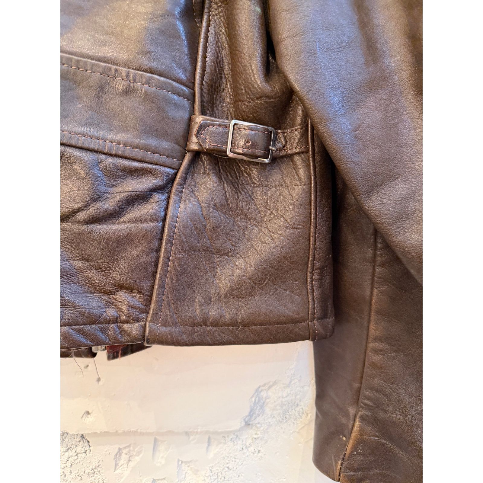 Vintage Vintage 70's Cafe Racer Brown Leather Jacket Size US L / EU 52-54 / 3 - 9 Thumbnail