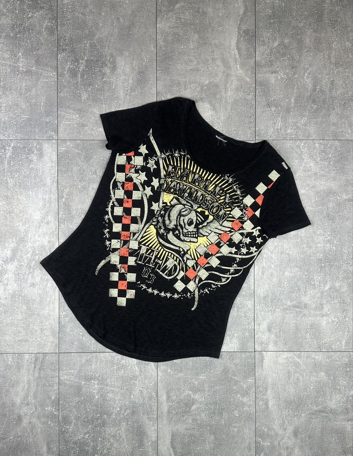 Harley Davidson Womens Harley Davidson Overprint Logo T-Shirt Size L / US 10 / IT 46 - 1 Thumbnail