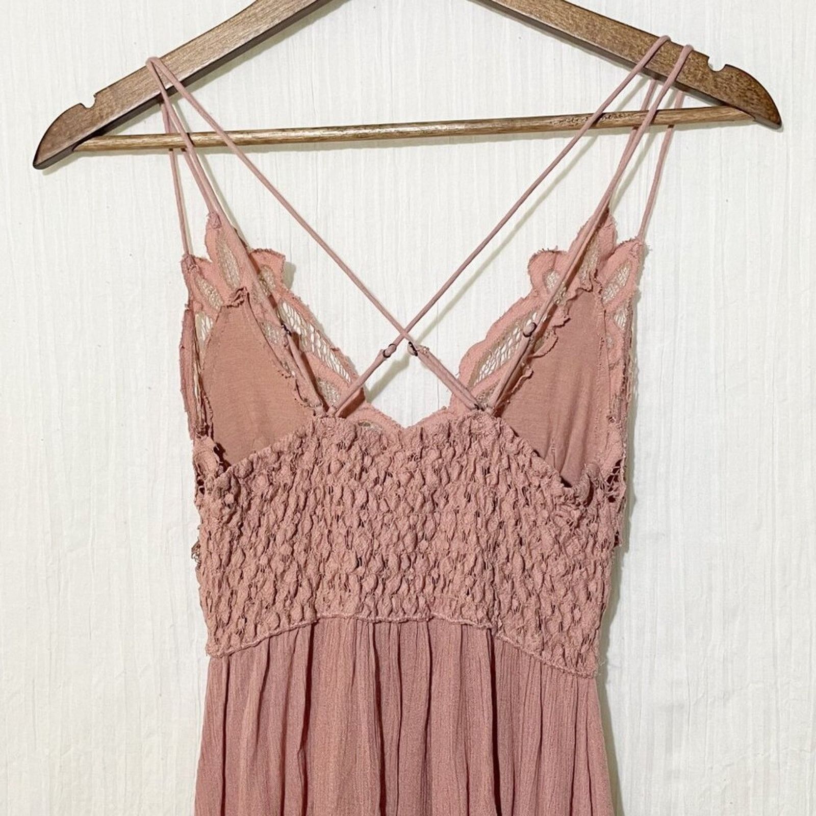 Free People Free People Adella Slip Dress Tiered Rose Pink Small NWT Size S / US 4 / IT 40 - 5 Thumbnail