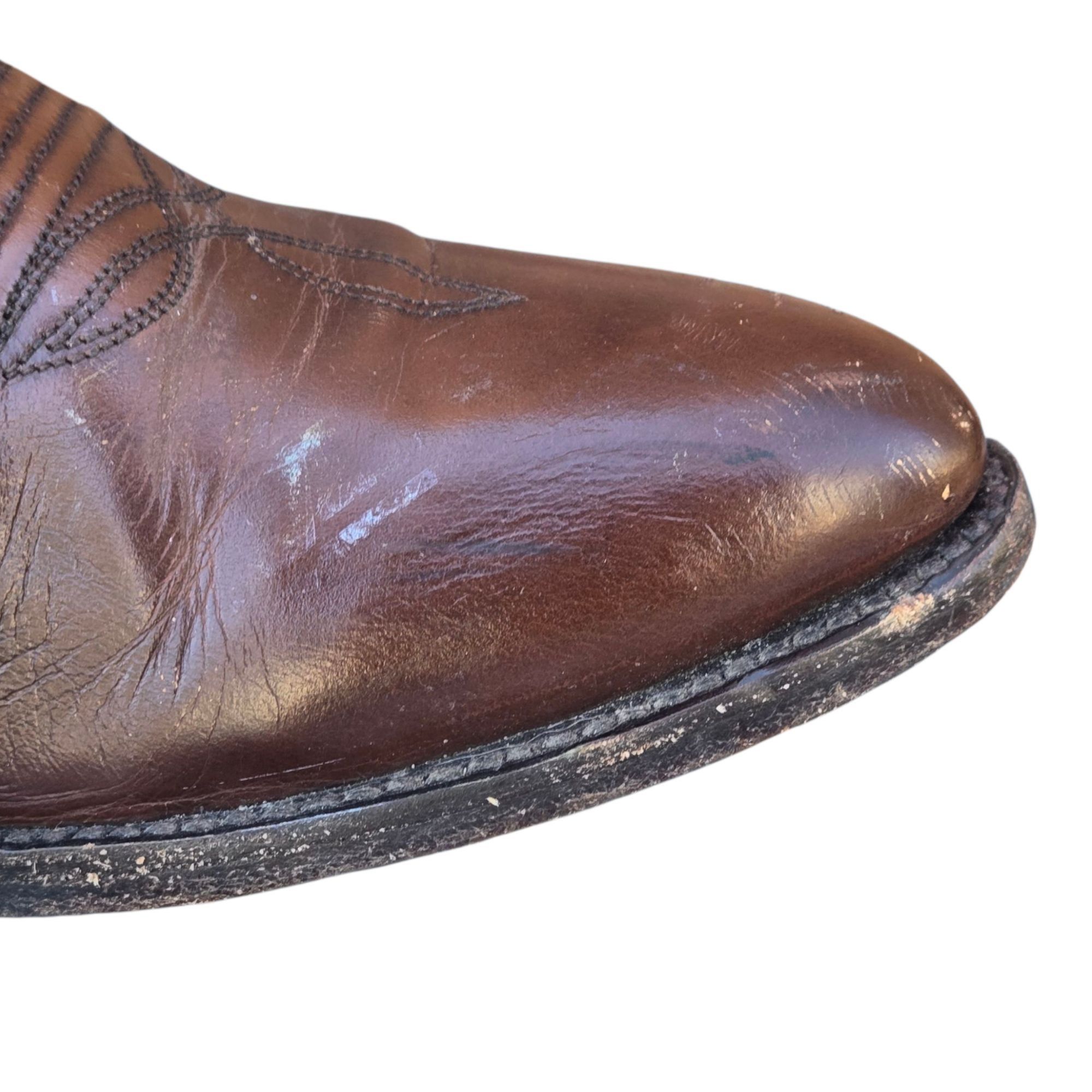 Dan Post Dan Post Cowboy Boots Mens Brown Leather 9 D Western Rockabi Size US 9 / EU 42 - 4 Thumbnail