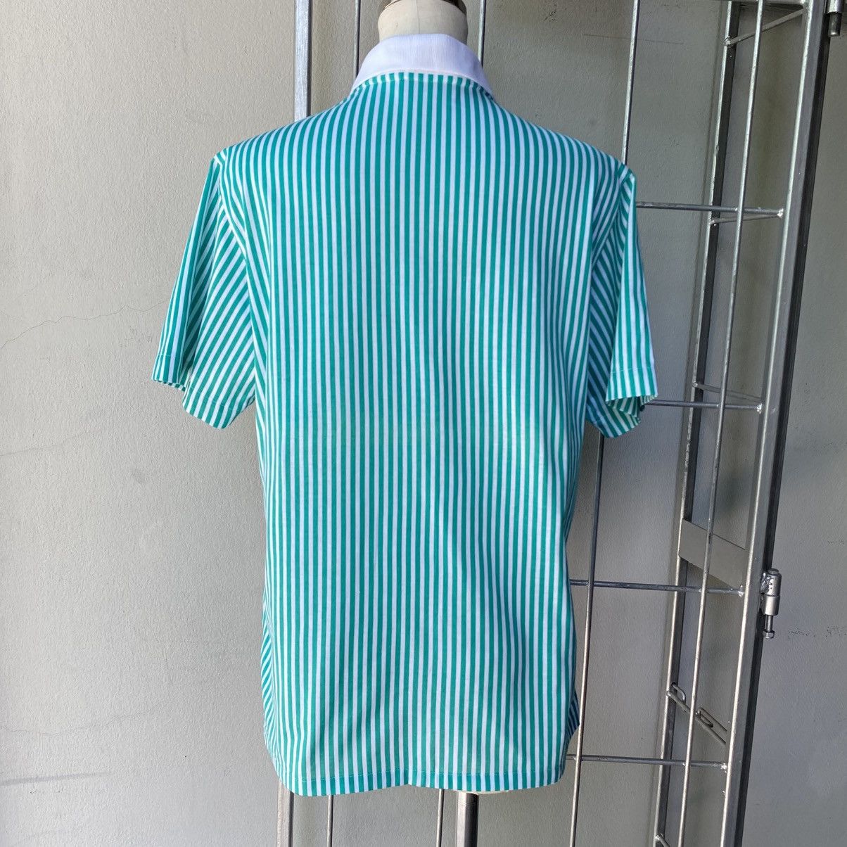 Dior Christian Dior Green & White Striped Polo Shirt Size M / US 6-8 / IT 42-44 - 16 Thumbnail