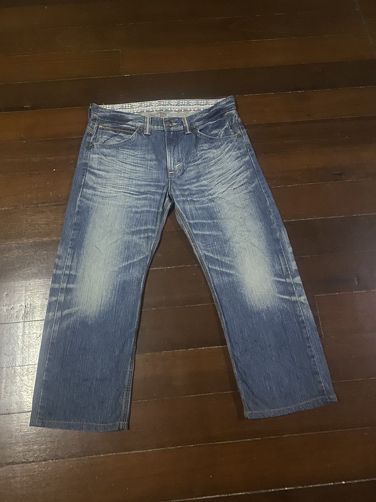 Ed Hardy × Edwin Fire design EDWIN exclusive vintage mud wash clawmark Size US 39 - 8 Thumbnail