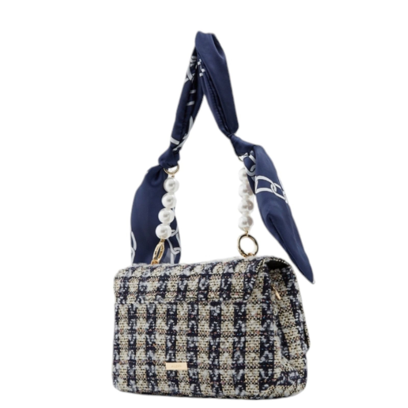 Aldo Aldo Promenade Mini Tweed Navy Scarf Bag Size ONE SIZE - 3 Thumbnail