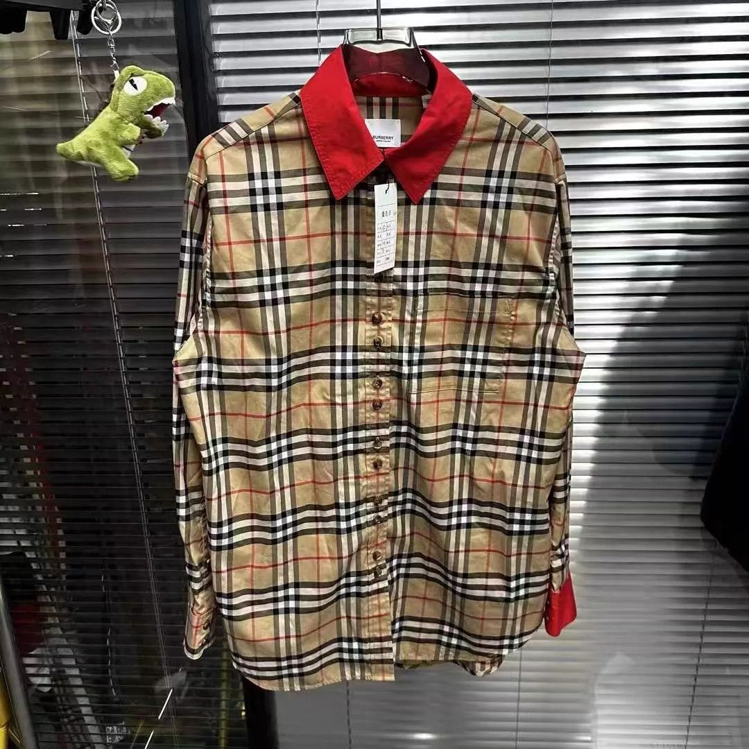 Burberry Burberry red collar plaid paneled shirt uk6 Size XS / US 0-2 / IT 36-38 - 1 Thumbnail