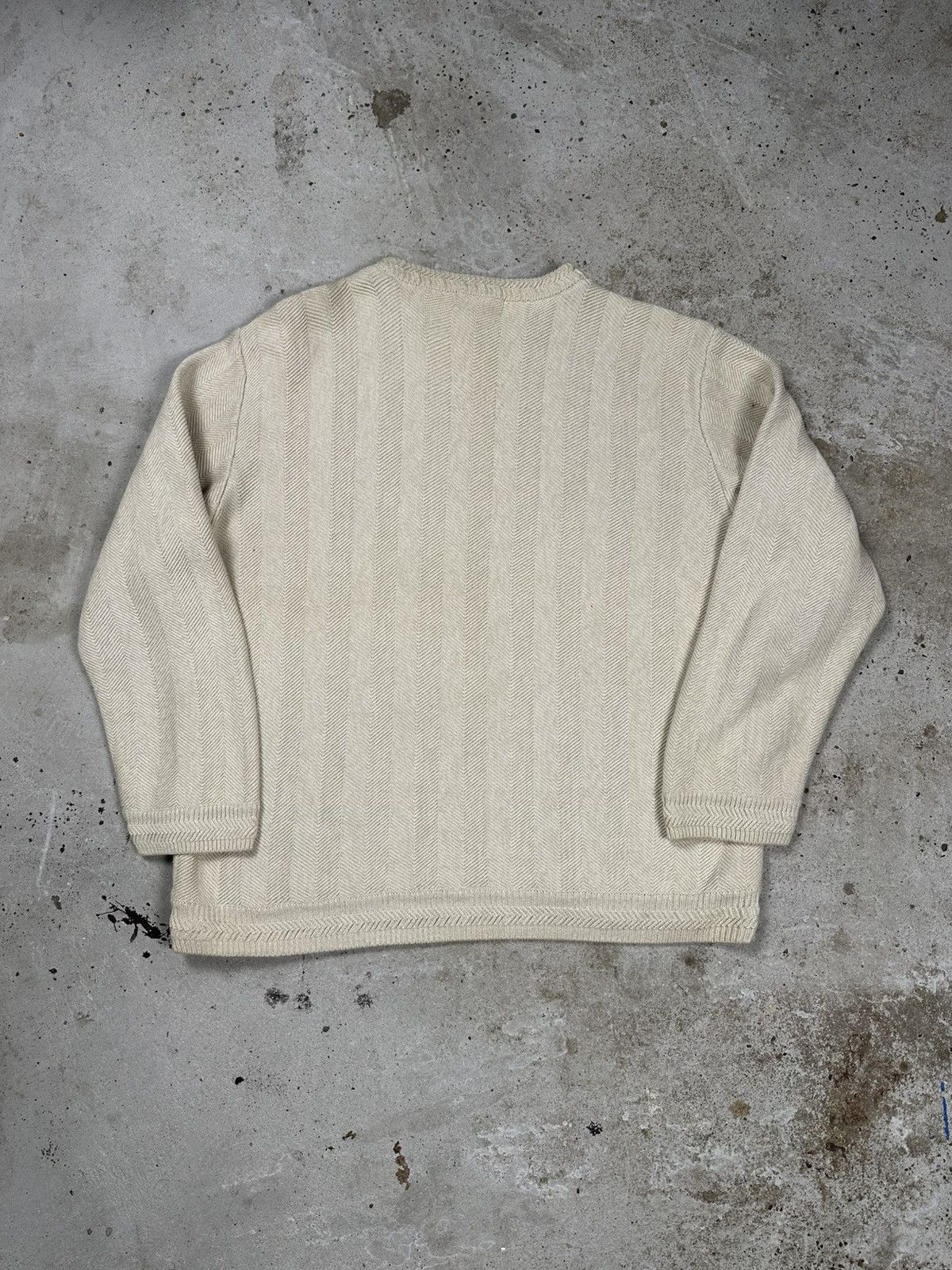 Chaps Ralph Lauren × Polo Ralph Lauren × Vintage Vintage Y2K Chaps Ralph Lauren Beige Knit Sweater Jumper Size US XL / EU 56 / 4 - 2 Thumbnail