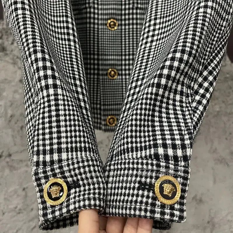 Versace Versace Women's Gray Checkered Jacket . Size XXS / US 00 / IT 34 - 5 Thumbnail