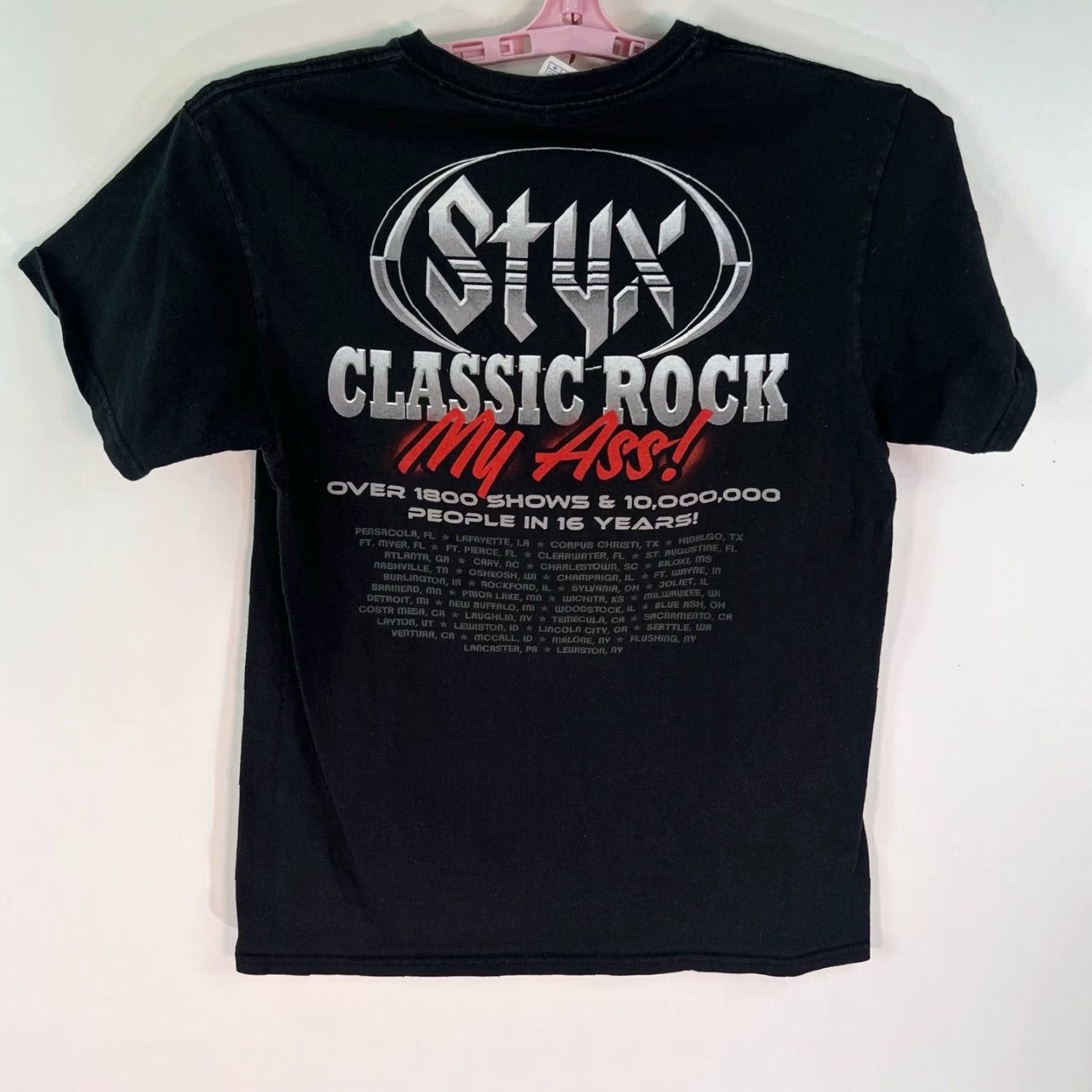 Delta Styx Shirt Adult M Black 2 Sided Graphics Tee Rock Band Delta Mens Shirt M Black 2 Sided Graphic Print Size US M / EU 48-50 / 2 - 4 Thumbnail