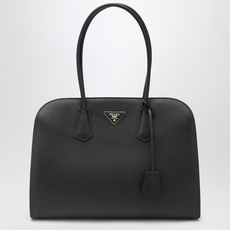 Prada Prada Large Shopping Bag In Black Leather Size ONE SIZE - 1 Thumbnail