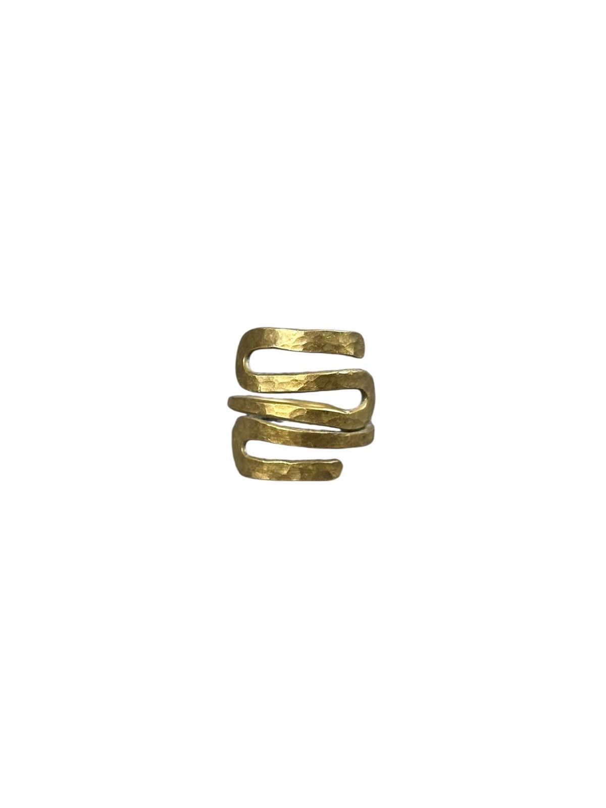 Japanese Brand 1980s JAPANESE HANDCRAFTED WABI-SABI SERPENT BRASS RING Size ONE SIZE - 1 Thumbnail