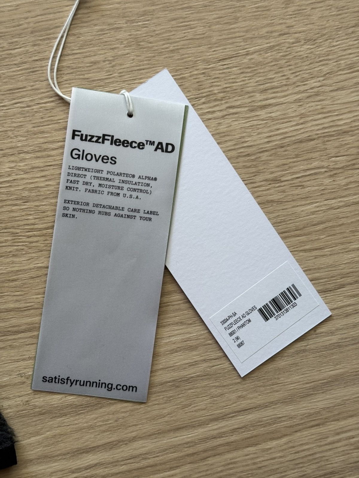 Satisfy Satisfy Running FuzzFleece AD Polartec “Phantom” Gloves Size ONE SIZE - 4 Thumbnail