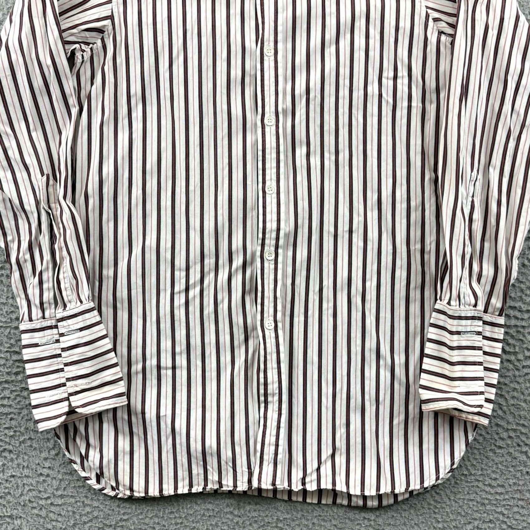 Vintage VINTAGE Hilditch & Key Shirt Mens Medium White Striped Button Down French Cuff Preppy Size US L / EU 52-54 / 3 - 2 Thumbnail