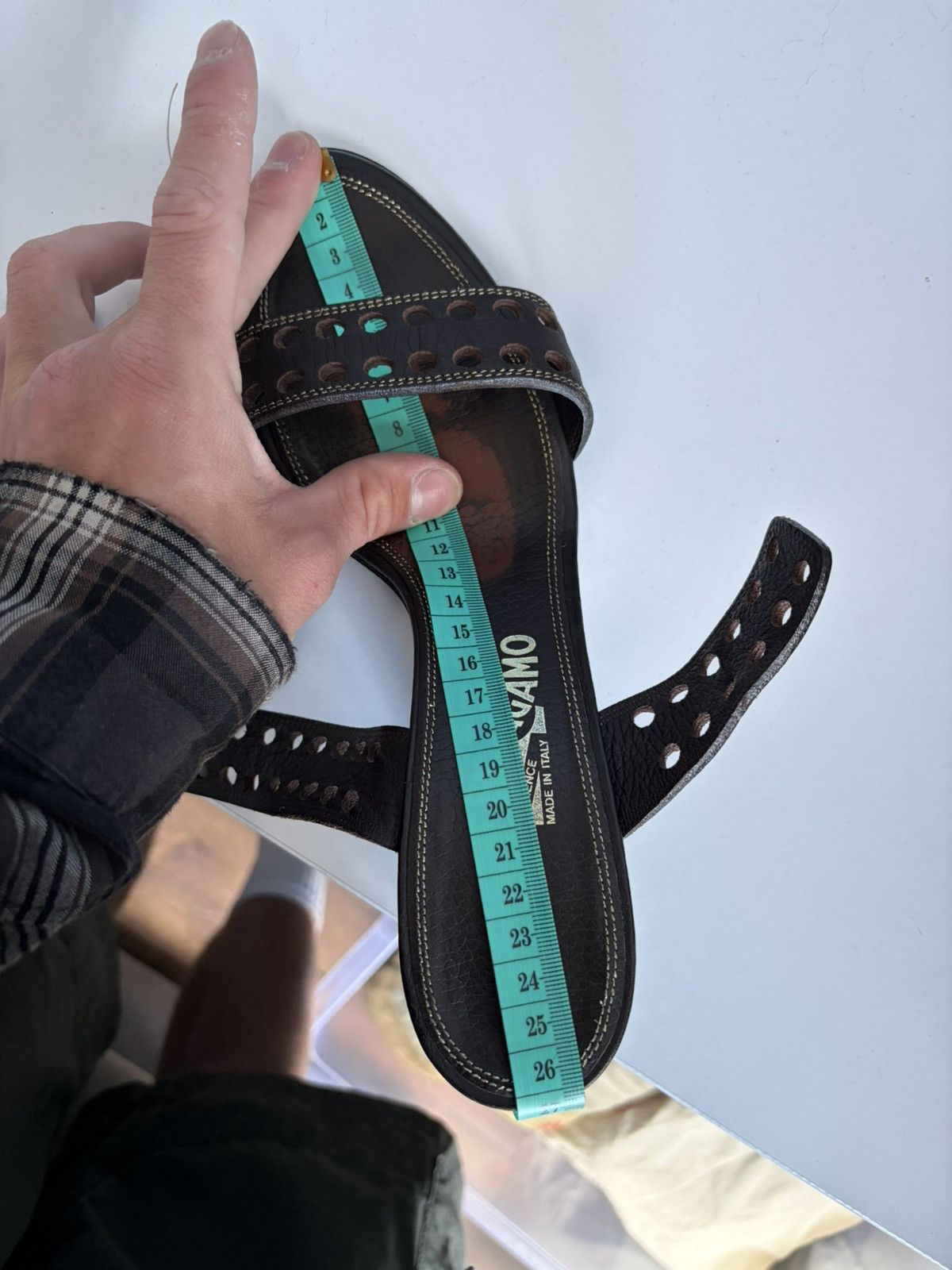Salvatore Ferragamo Vintage Salvatore Ferragamo Perforated Leather Sandal Heels Size US 10 / IT 40 - 16 Thumbnail