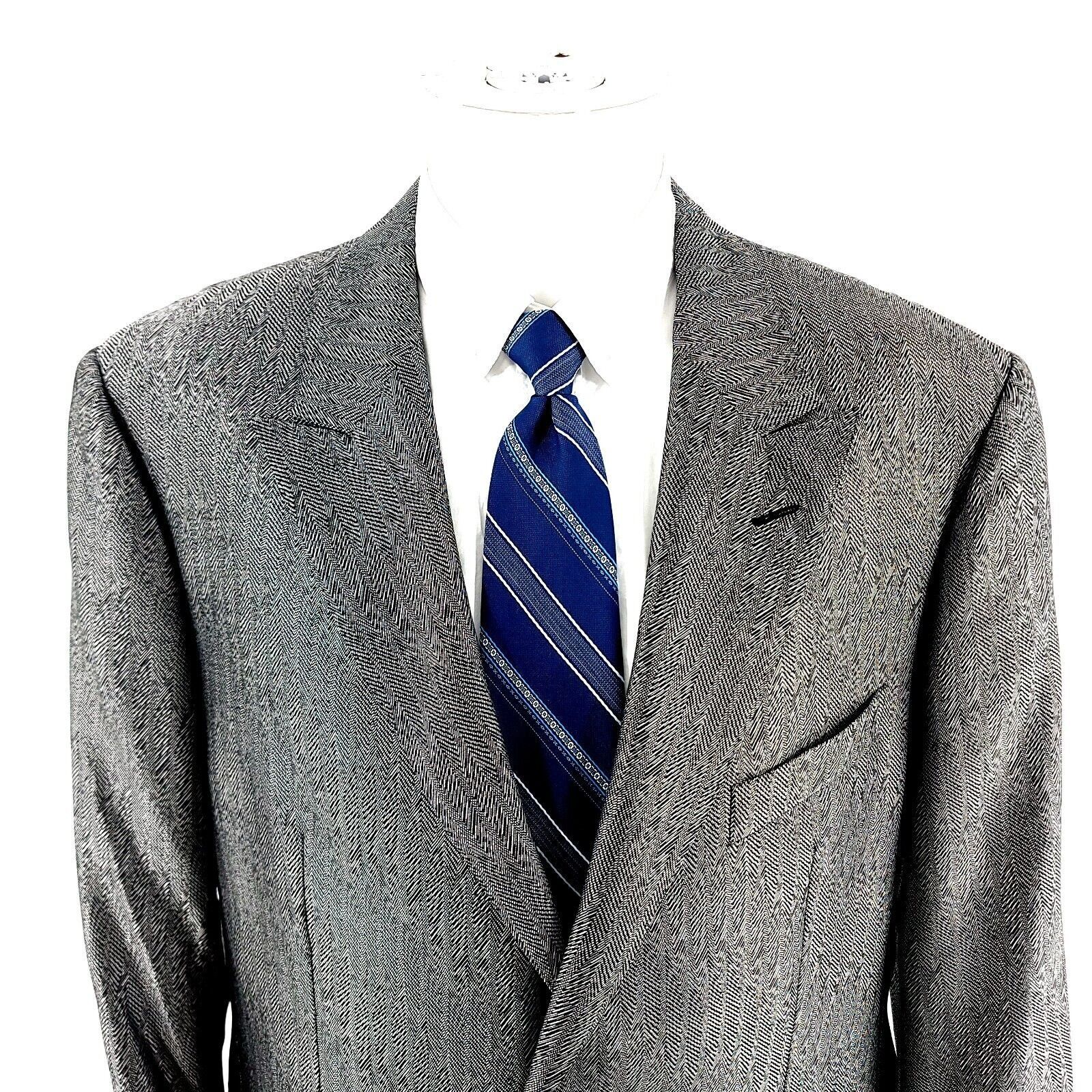 Versace Versace Hand Made Wool Silk 2 Button Blazer 44R Metallic Sil Size 44R - 1 Thumbnail