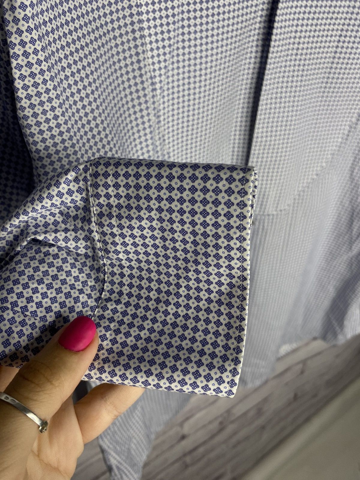 Dolce & Gabbana Mens Dolce & Gabbana Gold White/Blue Shirts Button Up Size US L / EU 52-54 / 3 - 7 Thumbnail
