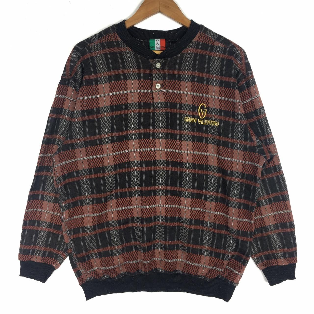 Other Vintage GIANNI VALENTINO Small Logo Embroidered Sweatshirt Size L / US 10 / IT 46 - 1 Thumbnail